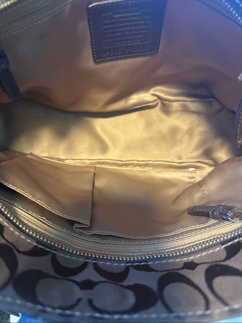Coach Patchwork Signature Shoulder Bag in Multi Brown and Tan - Picture 5 of 6